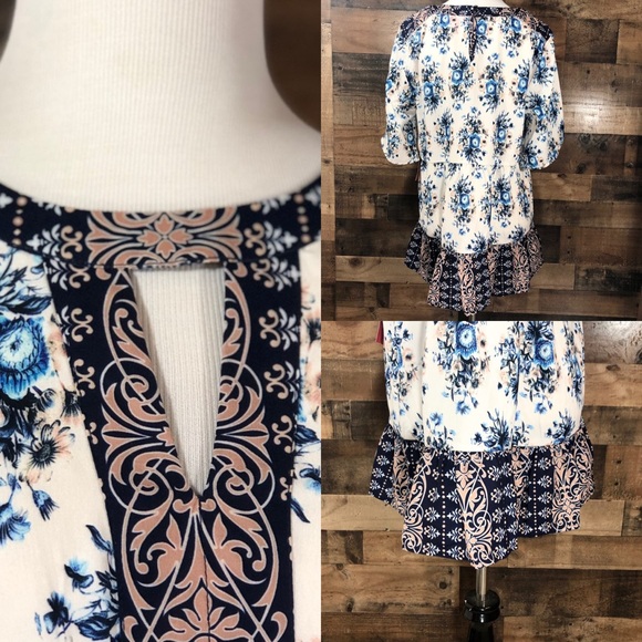 NWT Sunny Leigh Lightweight Silky Floral Tunic Top - Picture 7 of 7